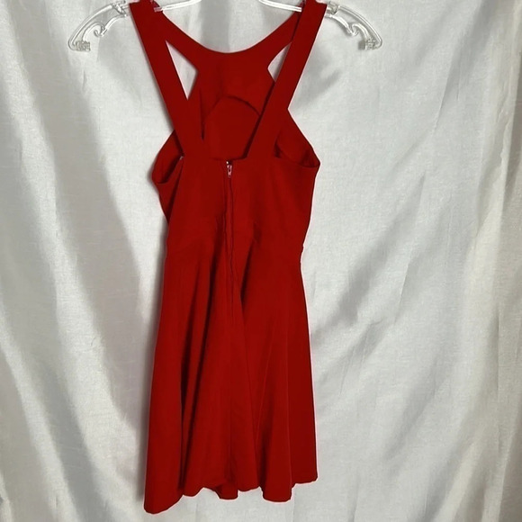 ASOS red halter,fit&flare,cut out dress,  event, coquette - Picture 8 of 10